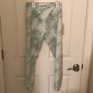Green tie die leggings tight fit